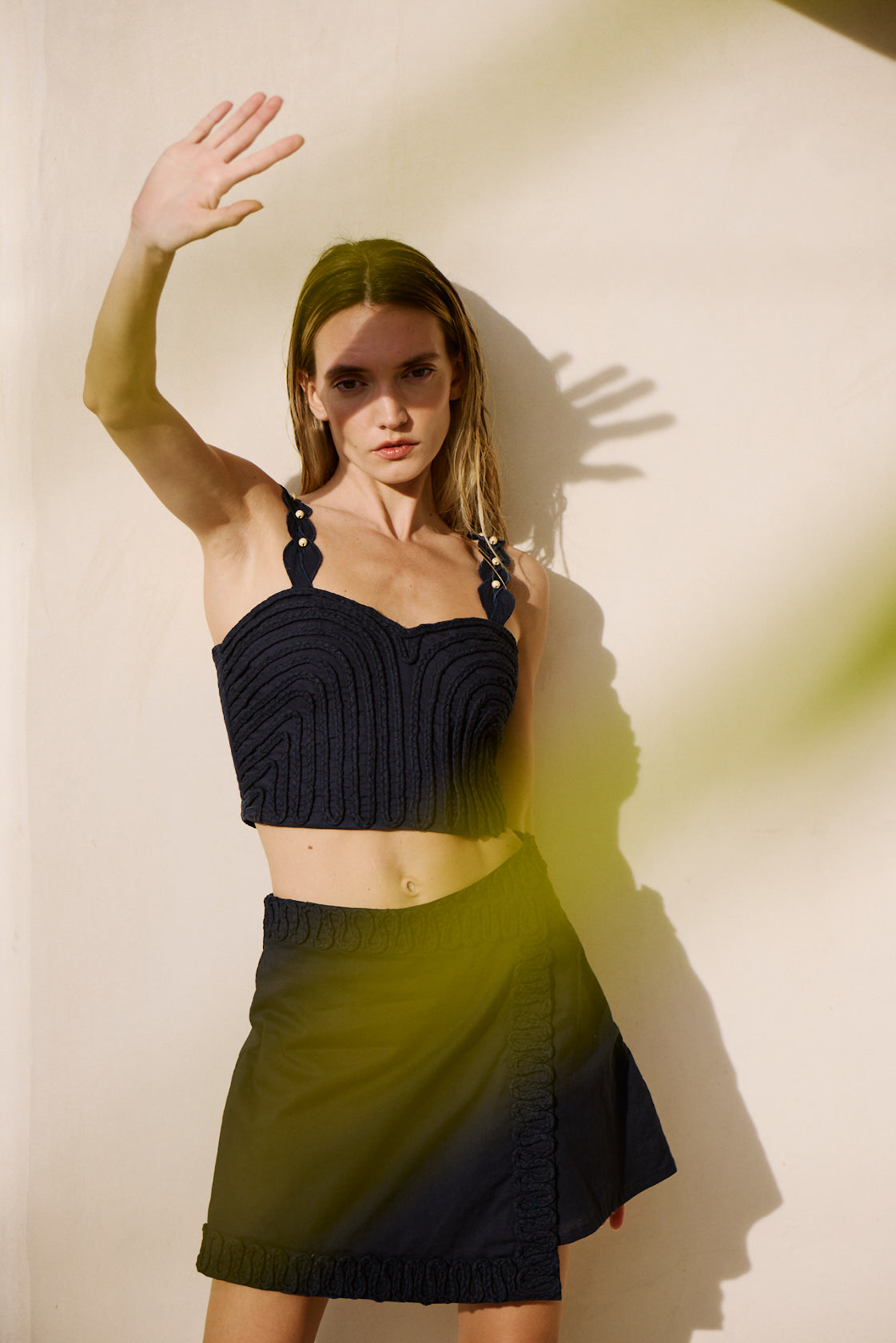 Talia Soutache Cotton Crop Top