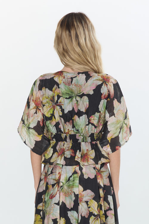 Cargar la imagen 1 en la vista de la galería. Riviera Floral Print Smocked Waist Top