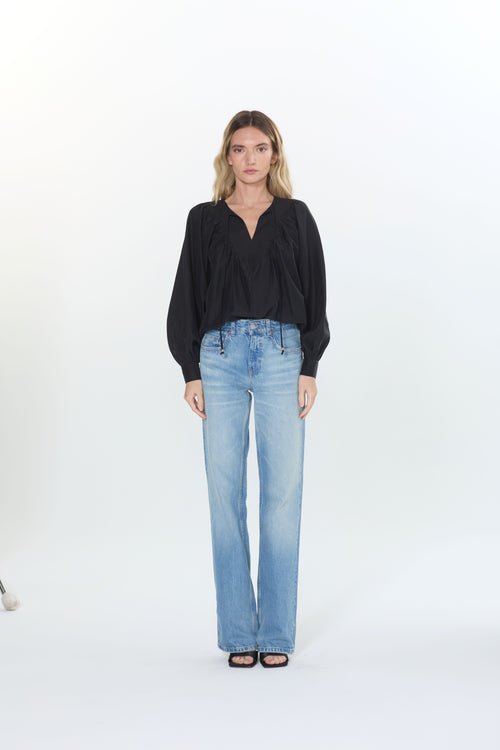 Cargar la imagen 1 en la vista de la galería. Cindy Topstitched Batwing Sleeve Top