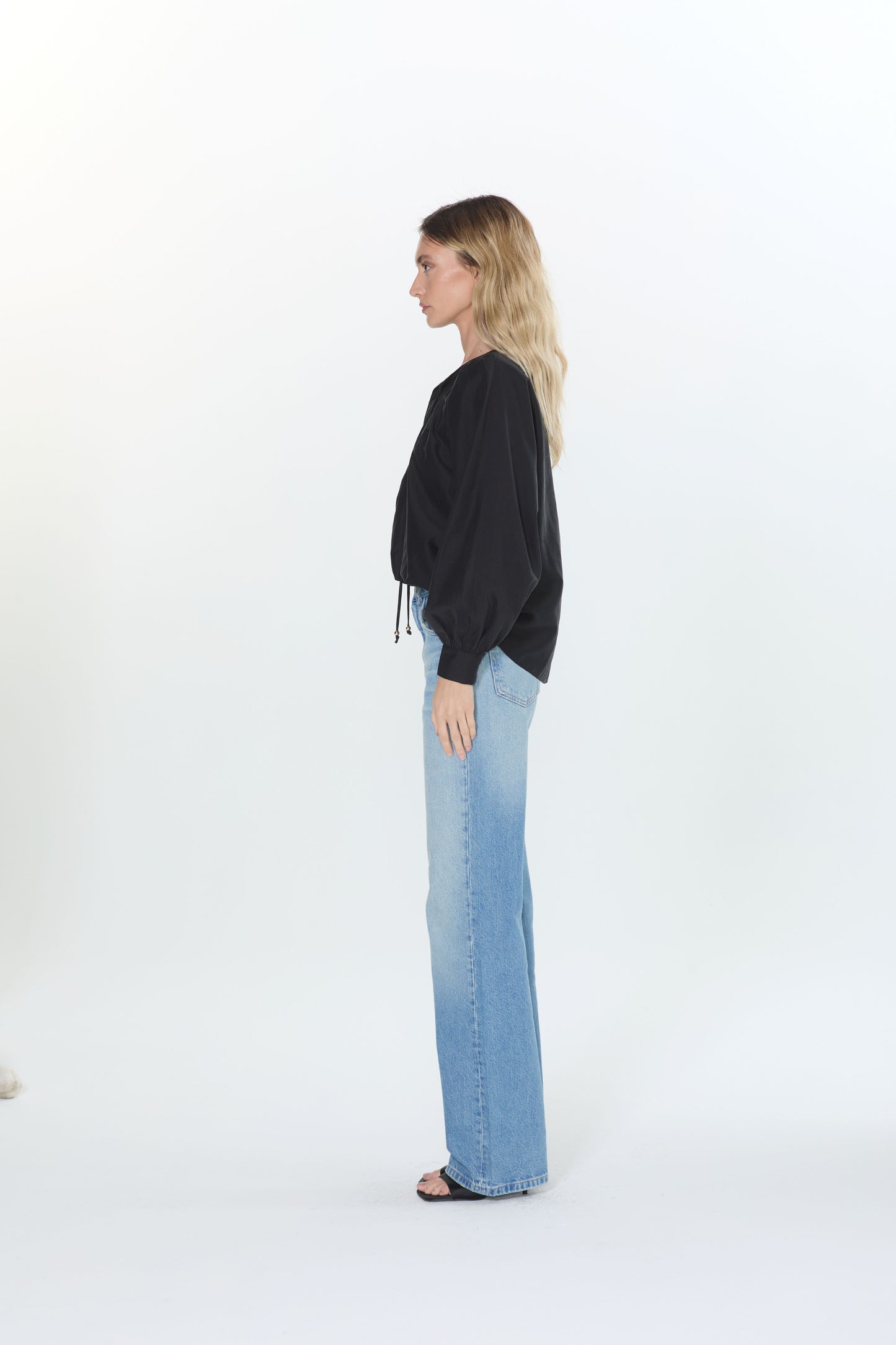Cindy Topstitched Batwing Sleeve Top