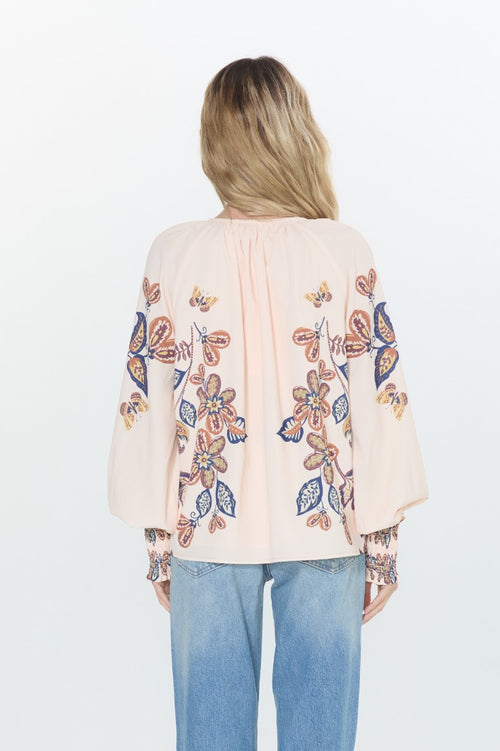 Load image 1 in gallery view. Ginevra Bird Print Long Sleeve Top