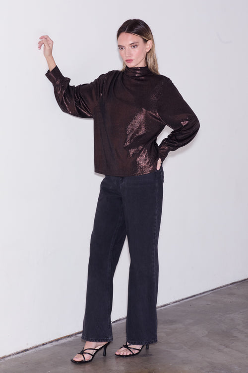 Load image 1 in gallery view. Jaci	Metallic Long	Sleeve Top