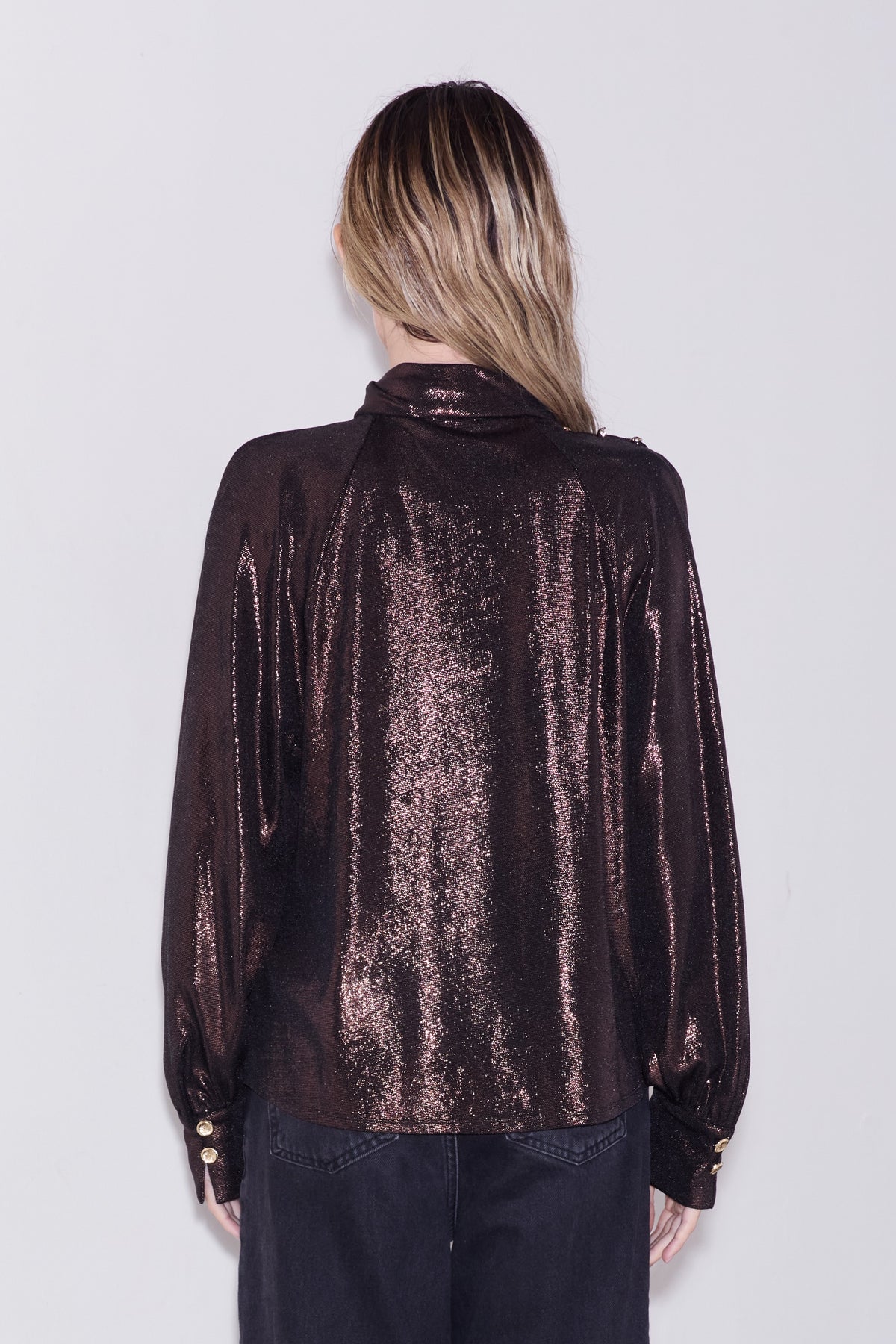 Jaci	Metallic Long	Sleeve Top