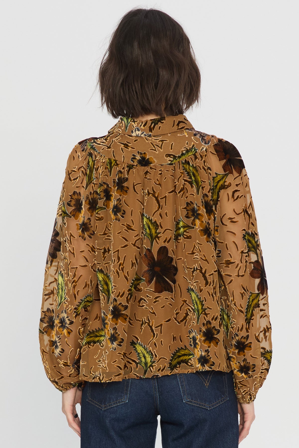 Elisa Velvet Burnout Long Sleeve Top