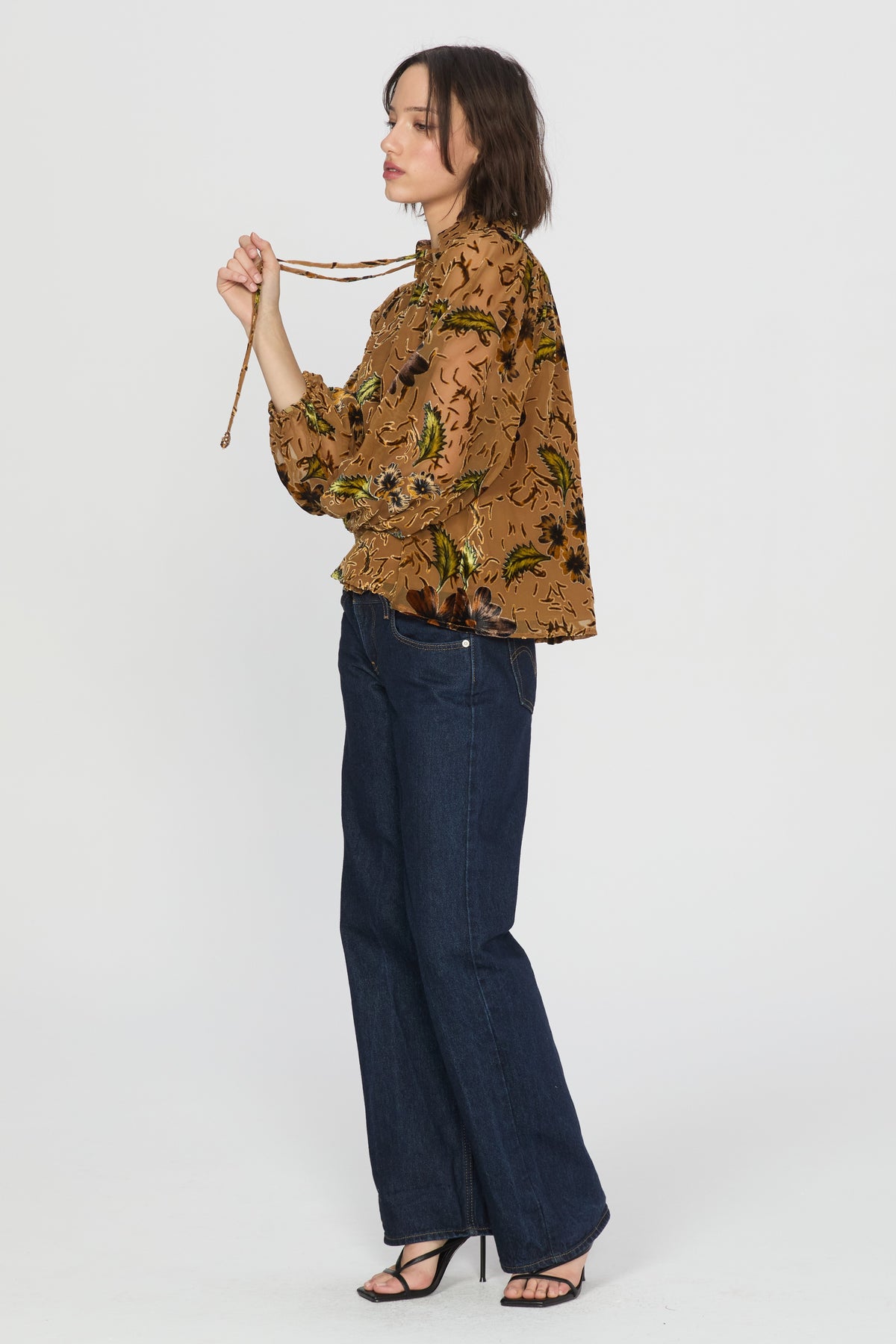 Elisa Velvet Burnout Long Sleeve Top