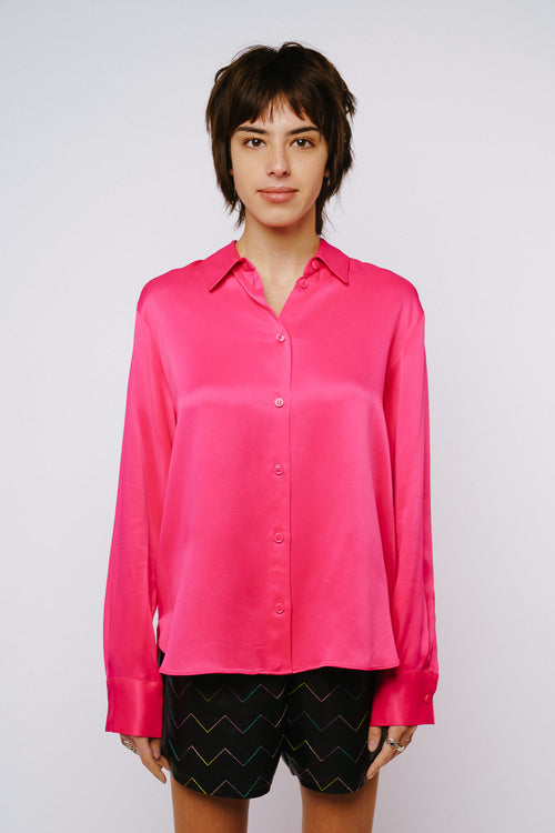 Cargar la imagen 1 en la vista de la galería. Jacque Collared Button-Up Satin Top