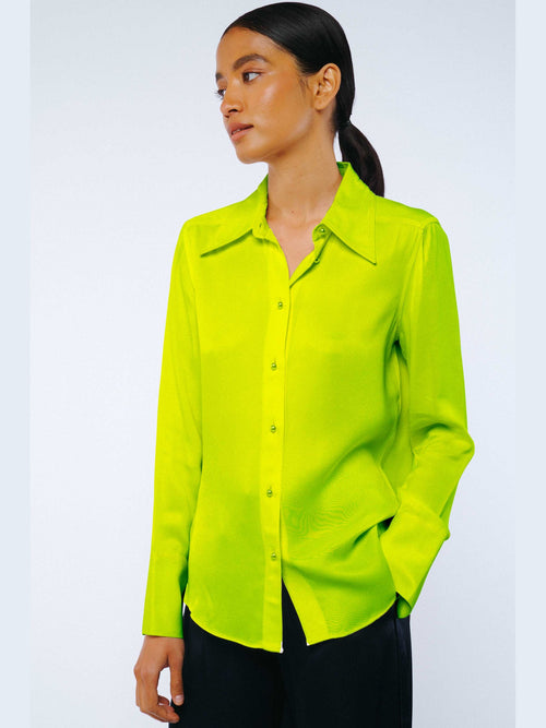 Load image 1 in gallery view. Jacque Collared Button-Up Satin Top