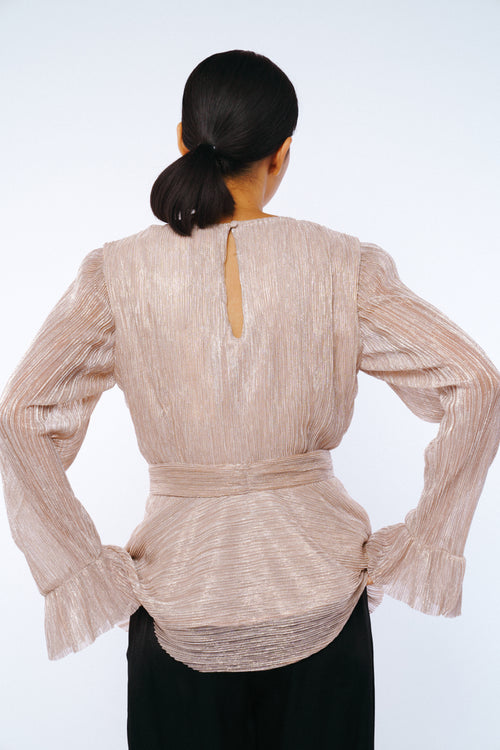 Load image 1 in gallery view. Gillisa Tie Front Glitter Top