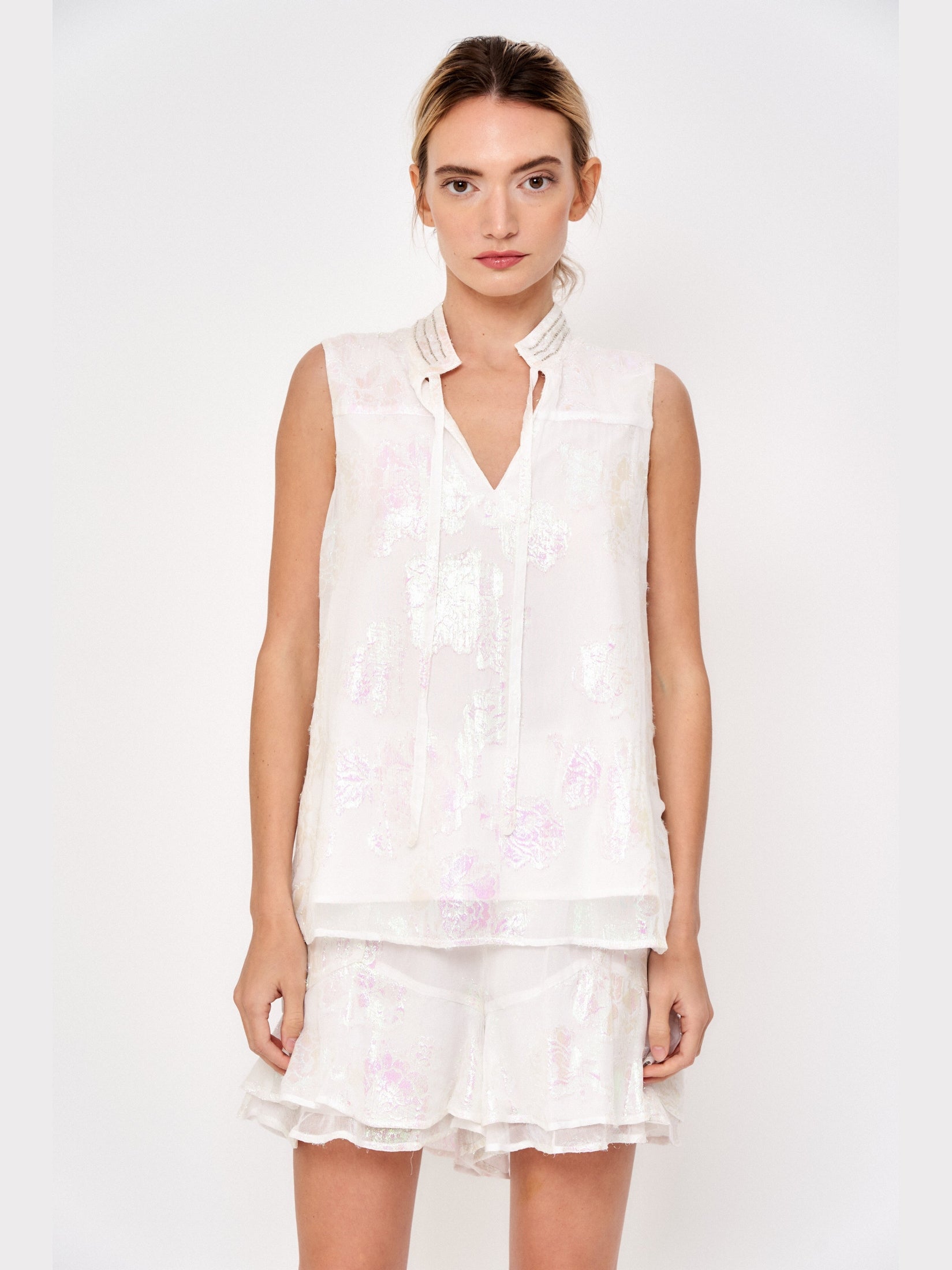 Cadie Iridescent Floral Top