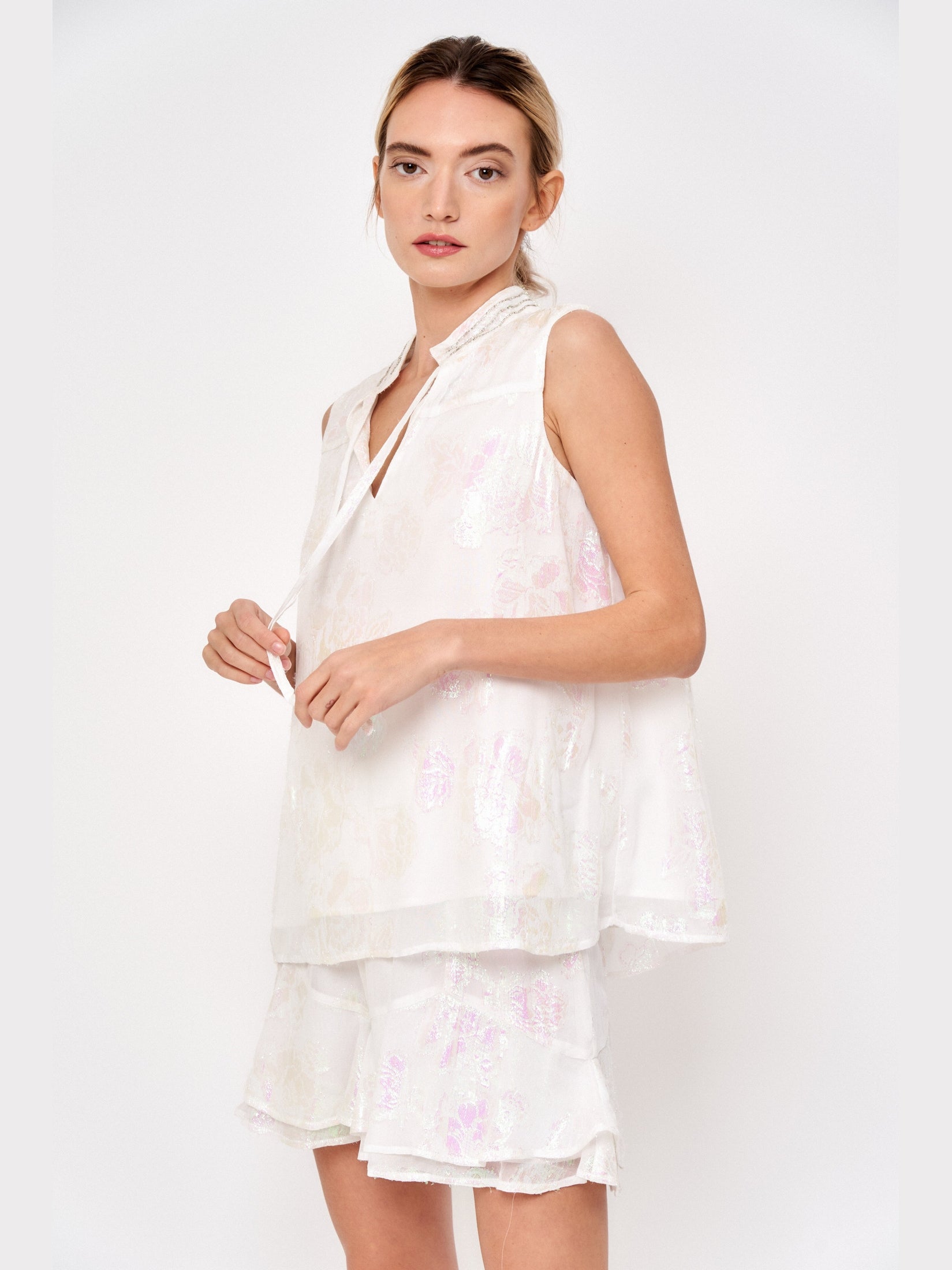 Cadie Iridescent Floral Top