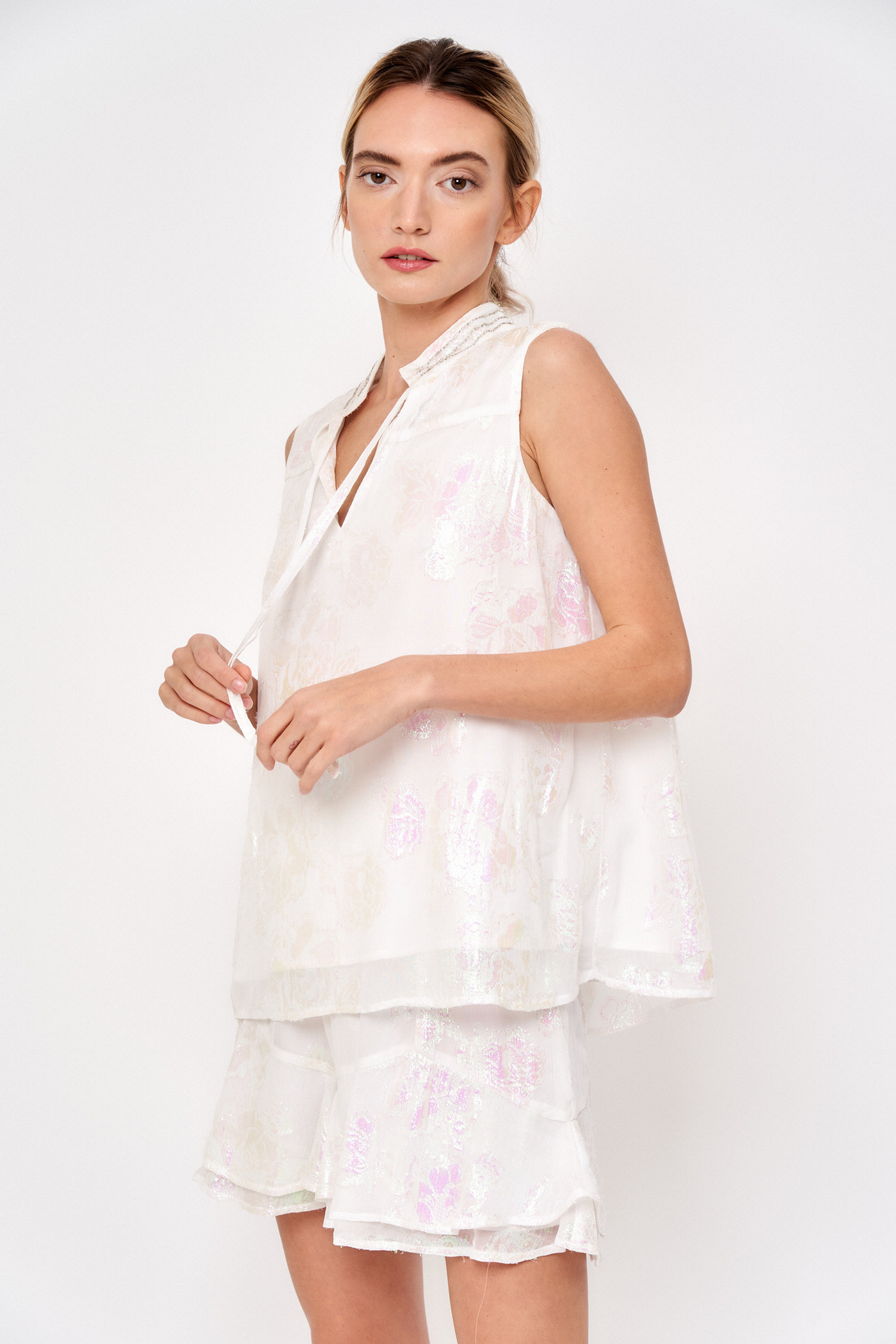 Cadie Iridescent Floral Top