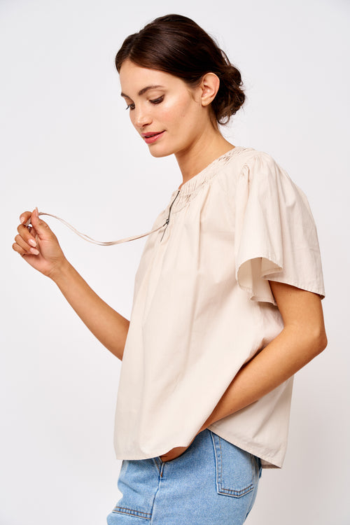 Load image 1 in gallery view. Svea Pintuck Cotton Top