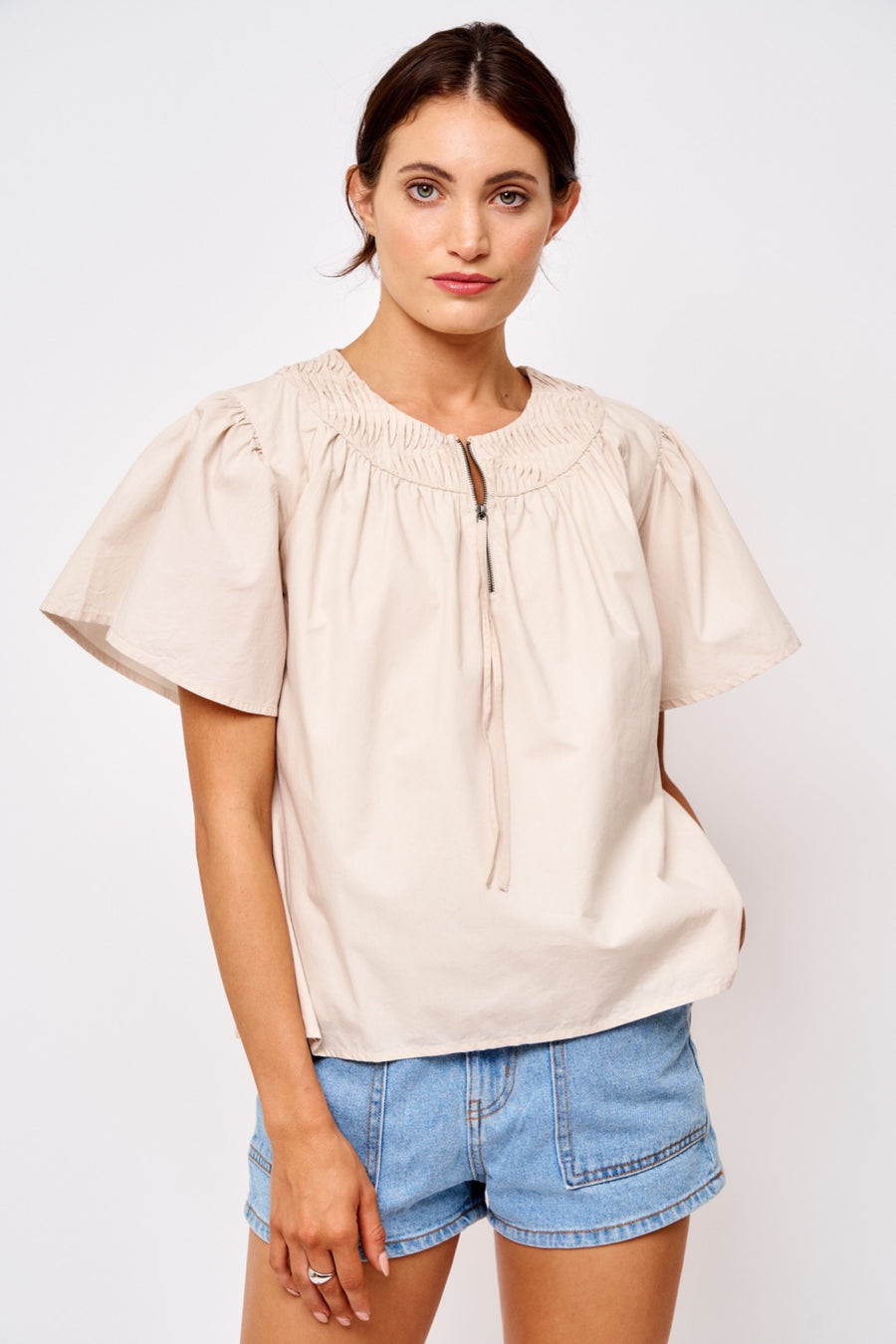 Svea Pintuck Cotton Top