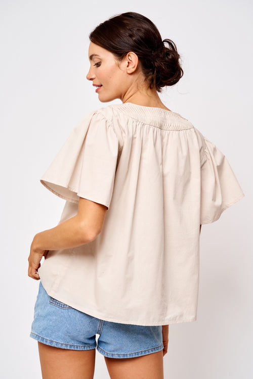 Load image 1 in gallery view. Svea Pintuck Cotton Top