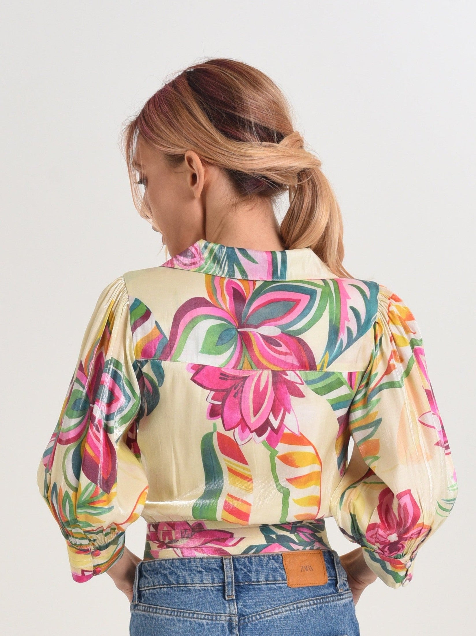 Cierra Floral Print Satin Top