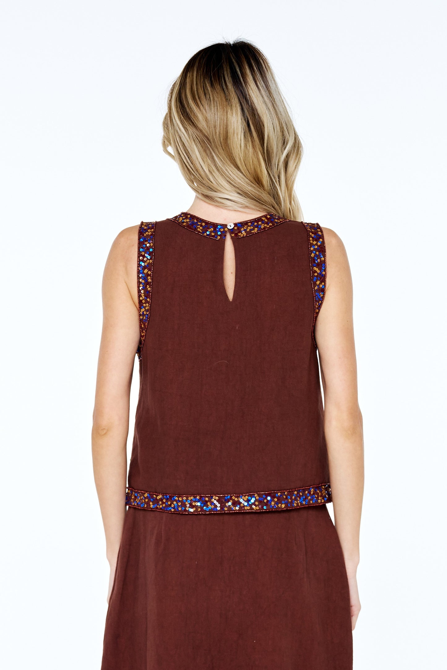 Viveka Beaded Sequin Tank Top
