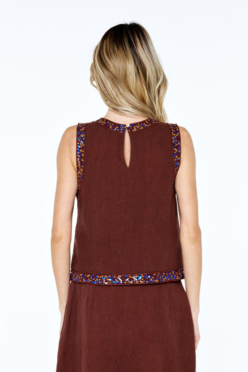 Cargar la imagen 1 en la vista de la galería. Viveka Beaded Sequin Tank Top