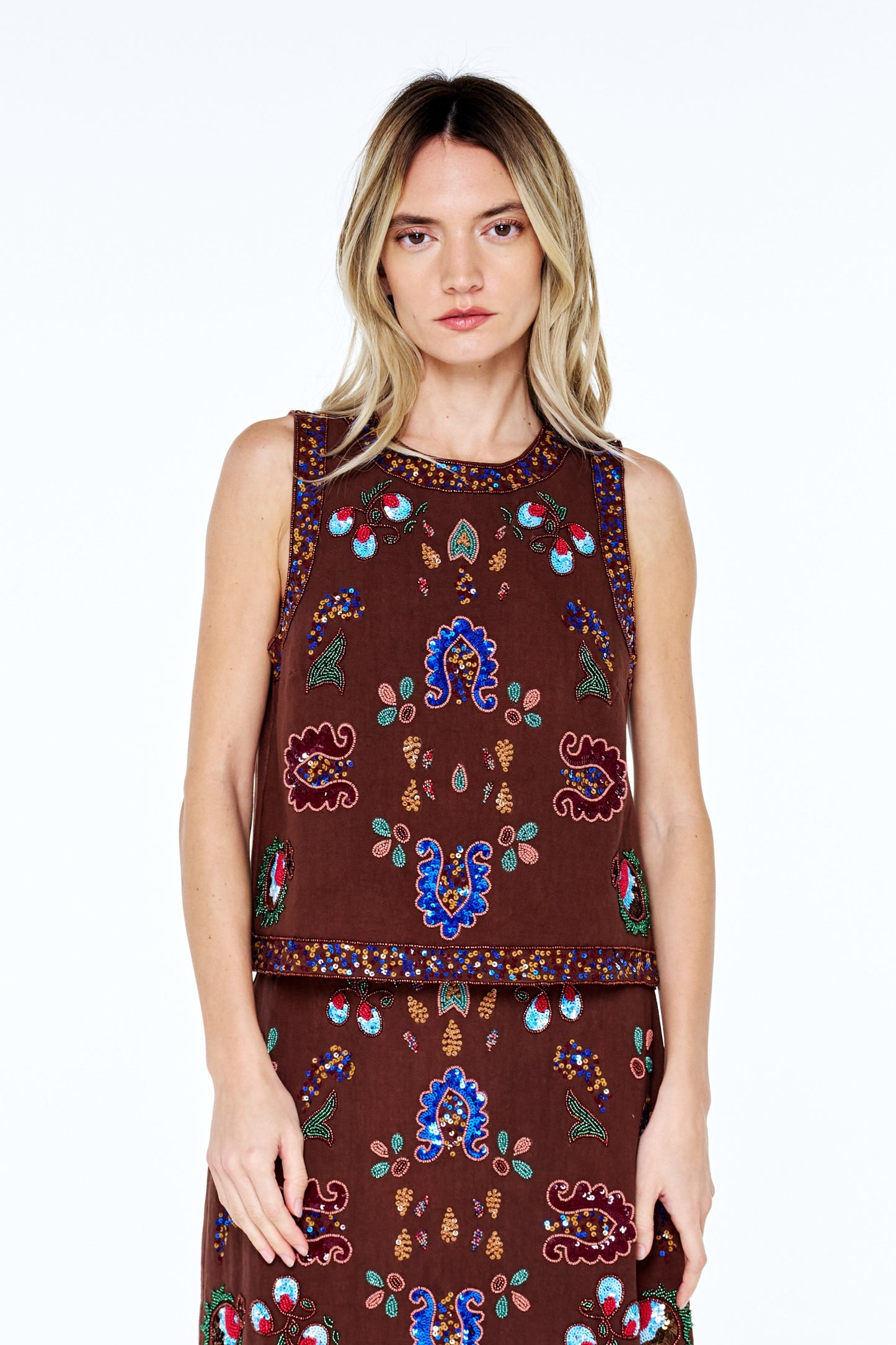 Viveka Beaded Sequin Tank Top