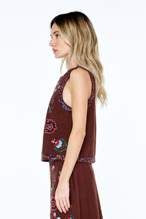 Cargar la imagen 1 en la vista de la galería. Viveka Beaded Sequin Tank Top