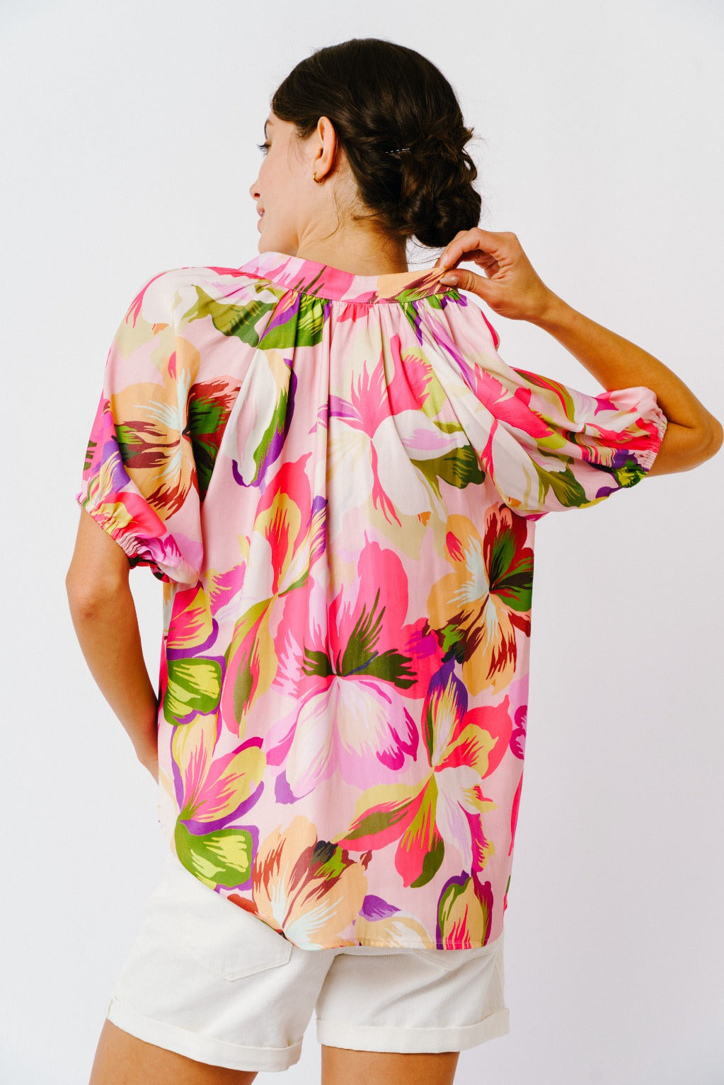 Breeze Raglan Sleeve Floral Print Top