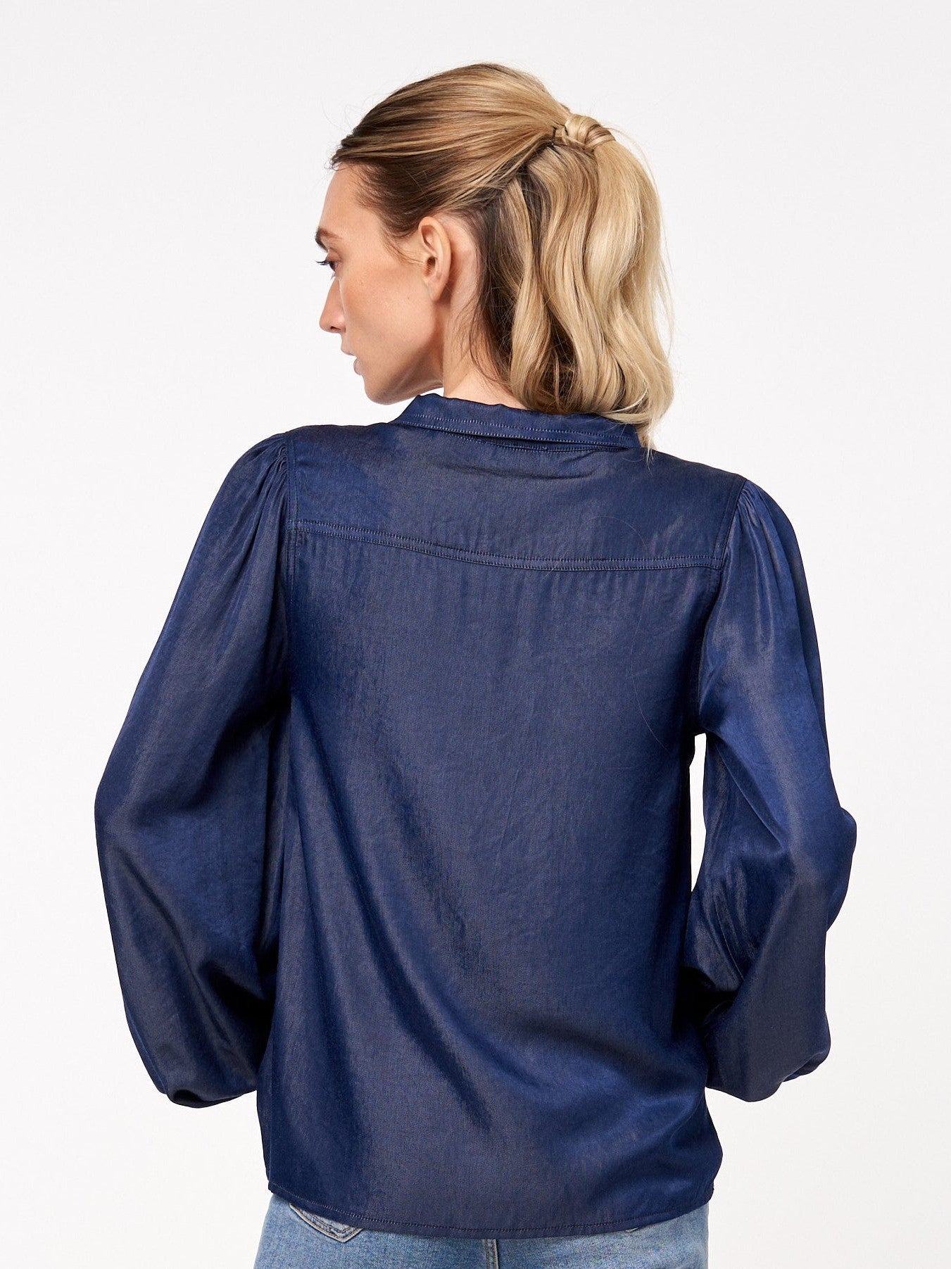 Xavia Denim Effect Long Sleeve Top