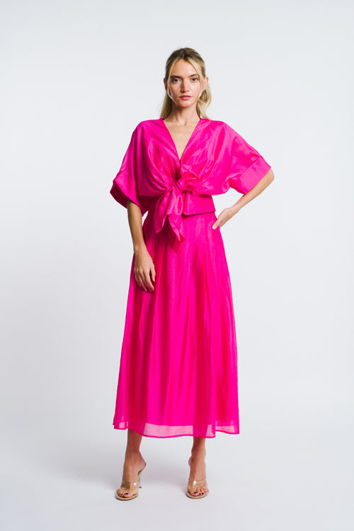 Load image 1 in gallery view. Clarisa Cropped Tie Front Top