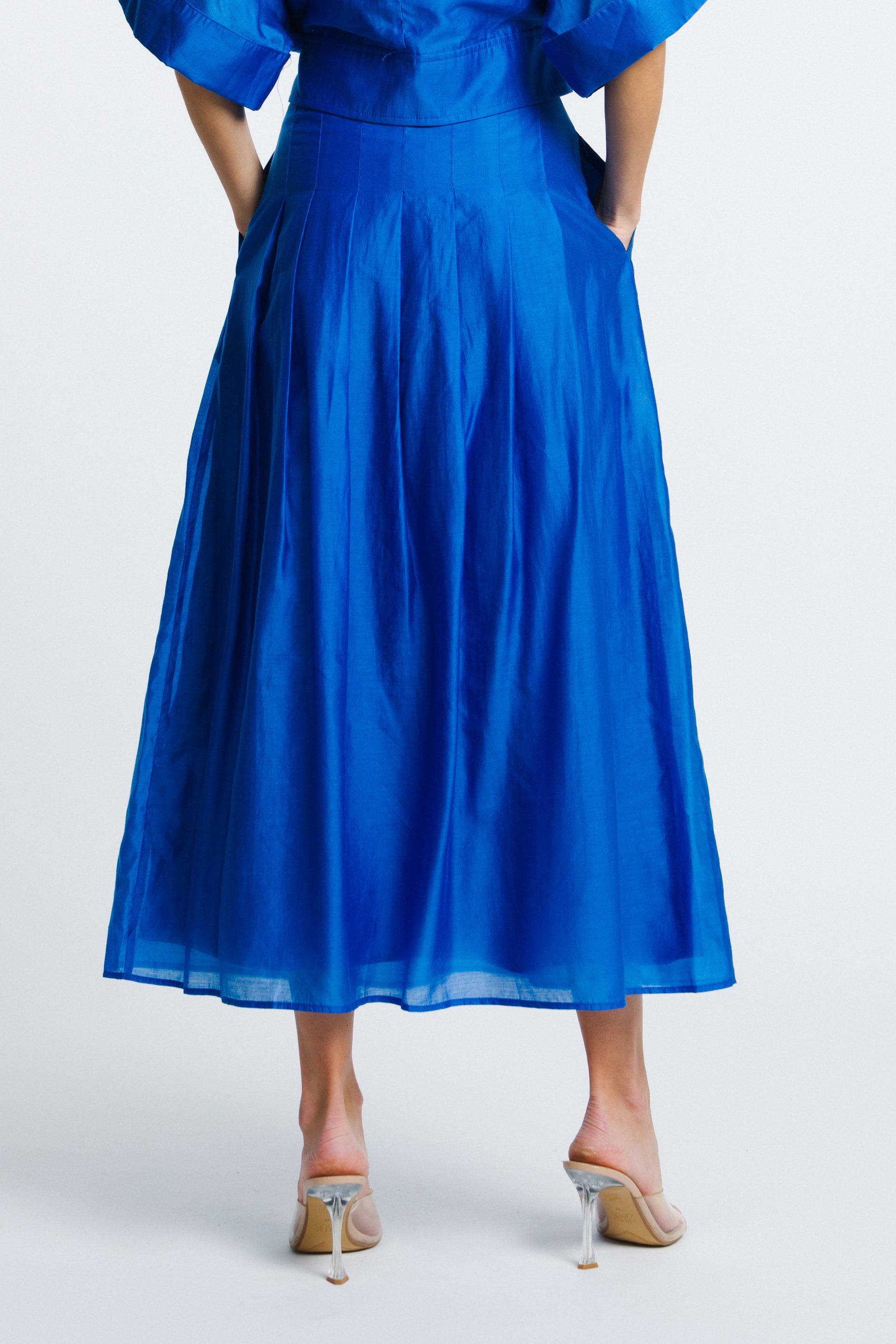 Pheona High Waisted Pleated Midi Skirt – CIEBON