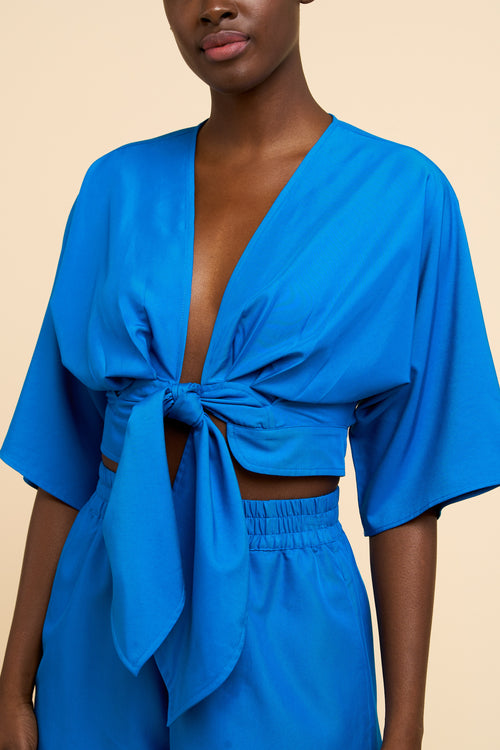 Load image 1 in gallery view. Clarisa Cropped Tie Front Top