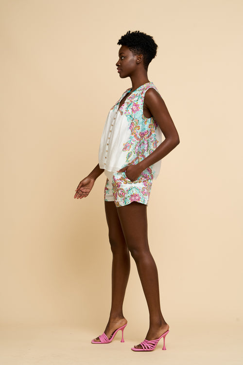 Cargar la imagen 1 en la vista de la galería. Kerstin Engineered Print Belted Short