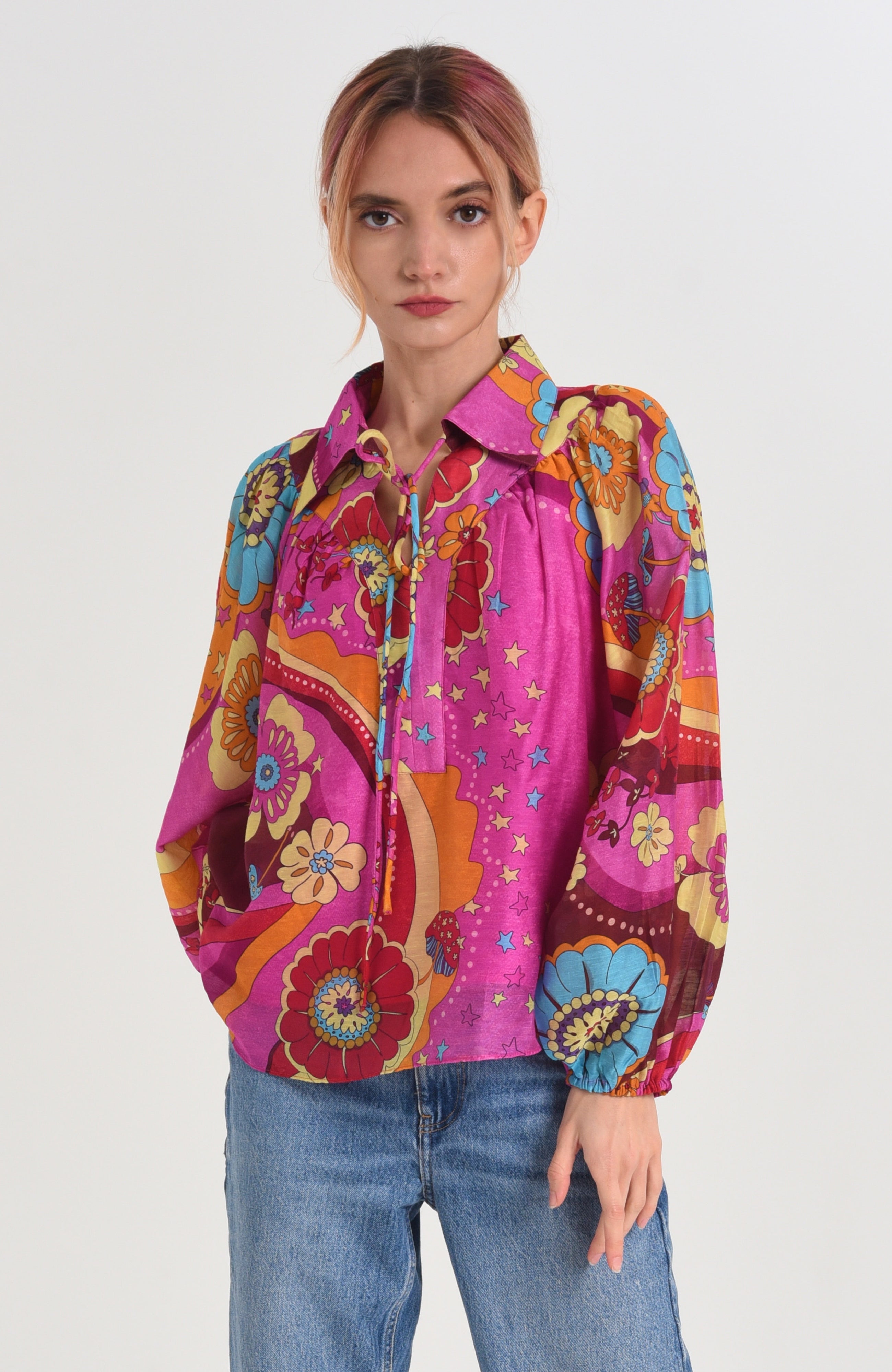 Elisa 抽象印花套头上衣