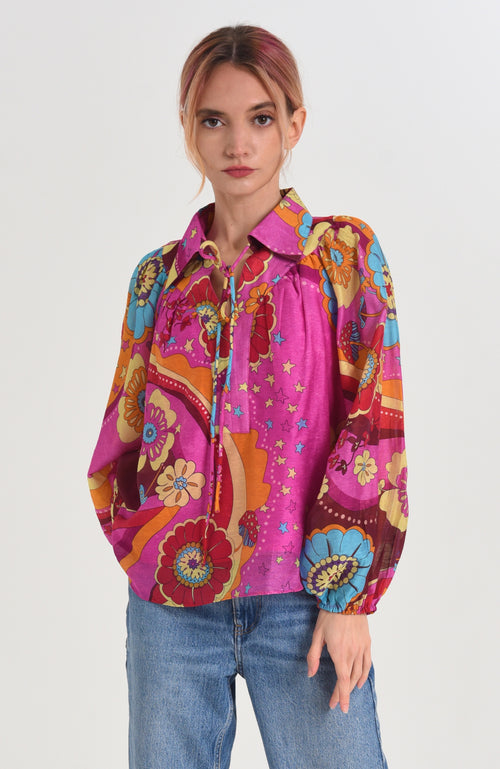 Load image 1 in gallery view. Elisa 抽象印花套头上衣