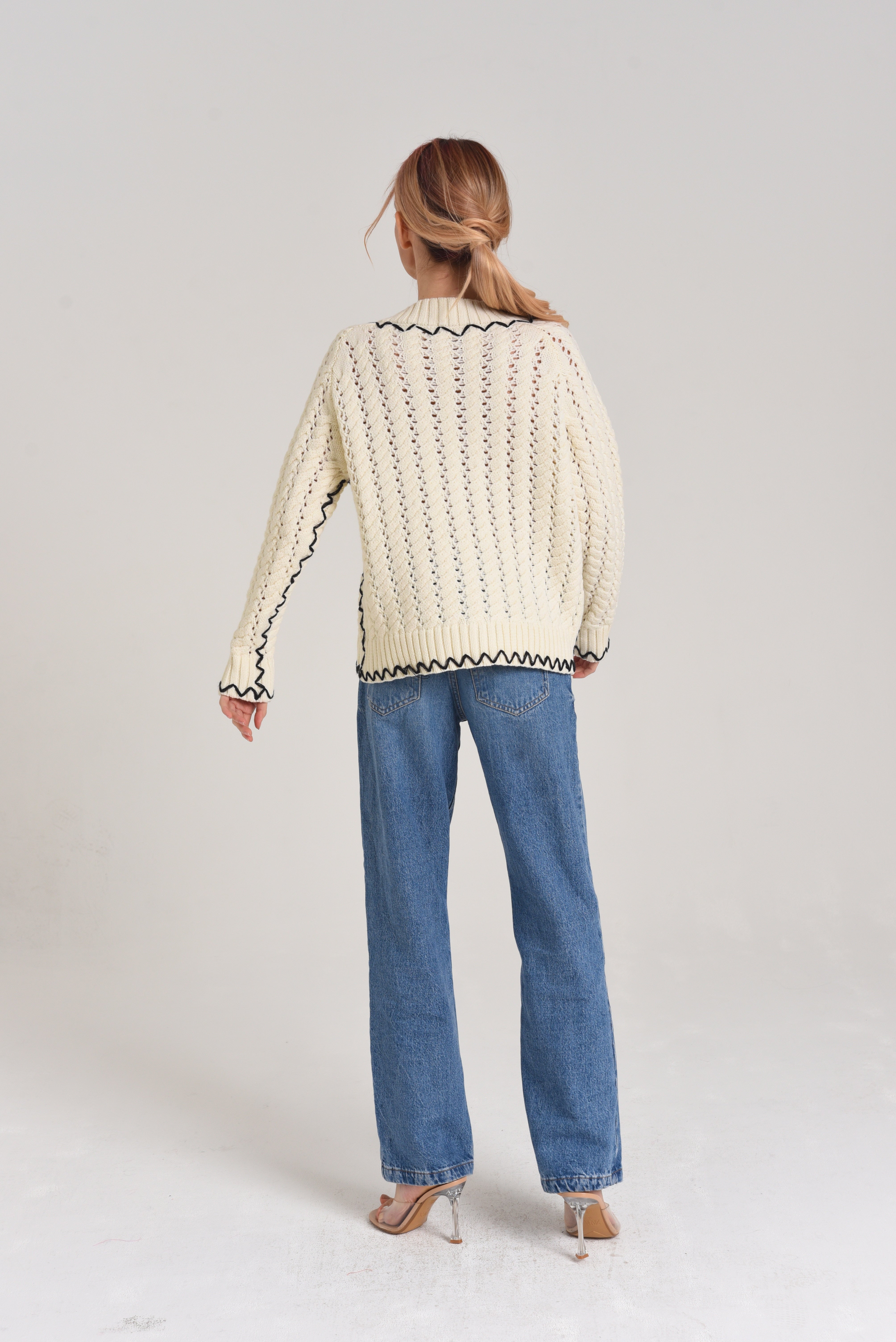 Aria Whip Stitch Cable Knit Sweater