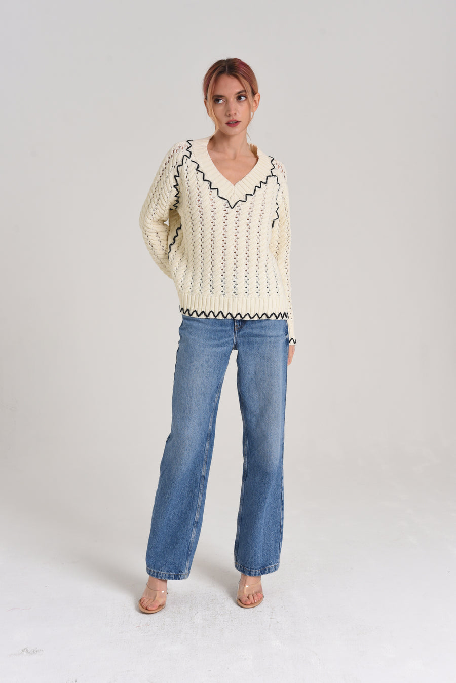 Aria Whip Stitch Cable Knit Sweater