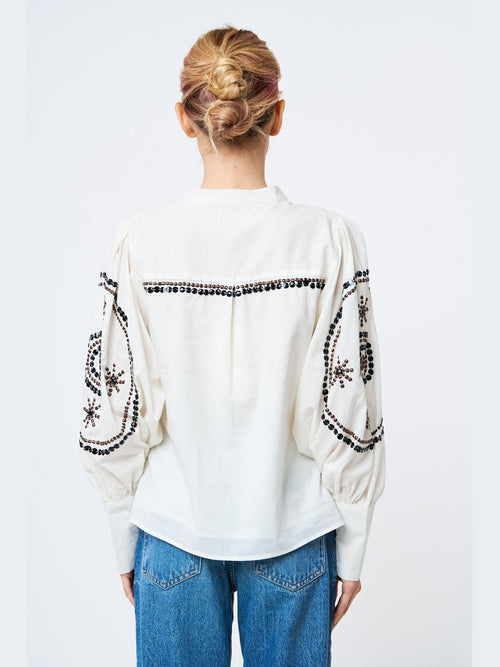 Load image 1 in gallery view. Ellery Embroidered Long Sleeve Top