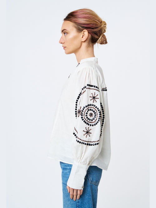 Load image 1 in gallery view. Ellery Embroidered Long Sleeve Top
