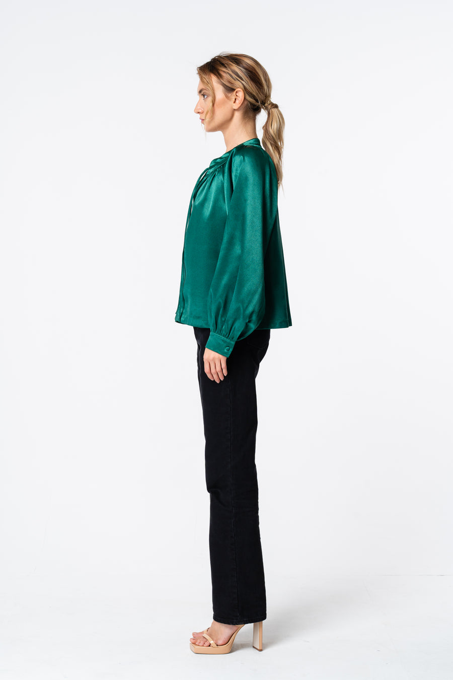 Sona Satin Long Sleeve Top