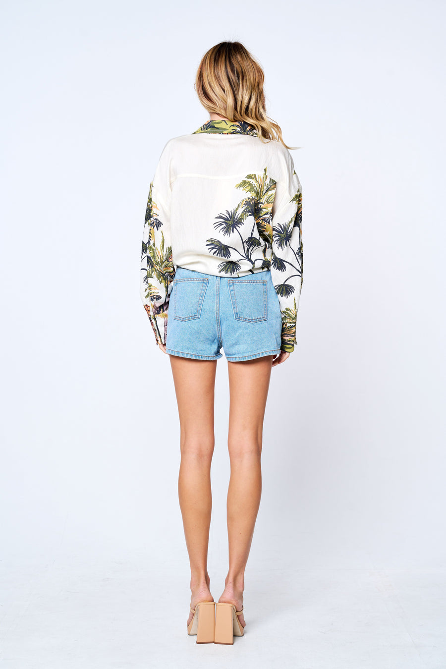 Rosita Safari Print Front Knot Top