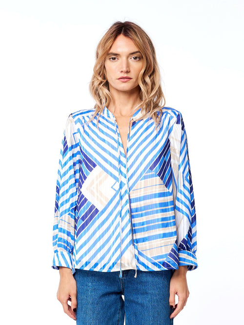 Load image 1 in gallery view. Brinnley Abstract Striped Long Sleeve Top