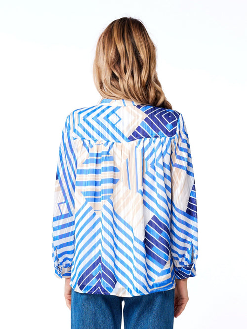 Load image 1 in gallery view. Brinnley Abstract Striped Long Sleeve Top