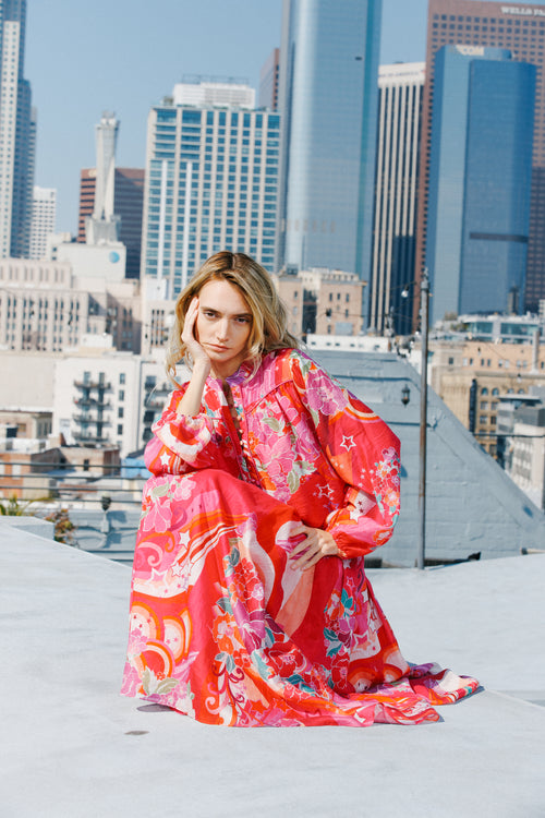 Load image 1 in gallery view. Pheona Floral Print Pleated Midi Skirt