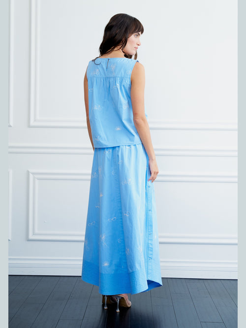 Cargar la imagen 1 en la vista de la galería. Maryam Embroidered Front Slit Maxi Skirt