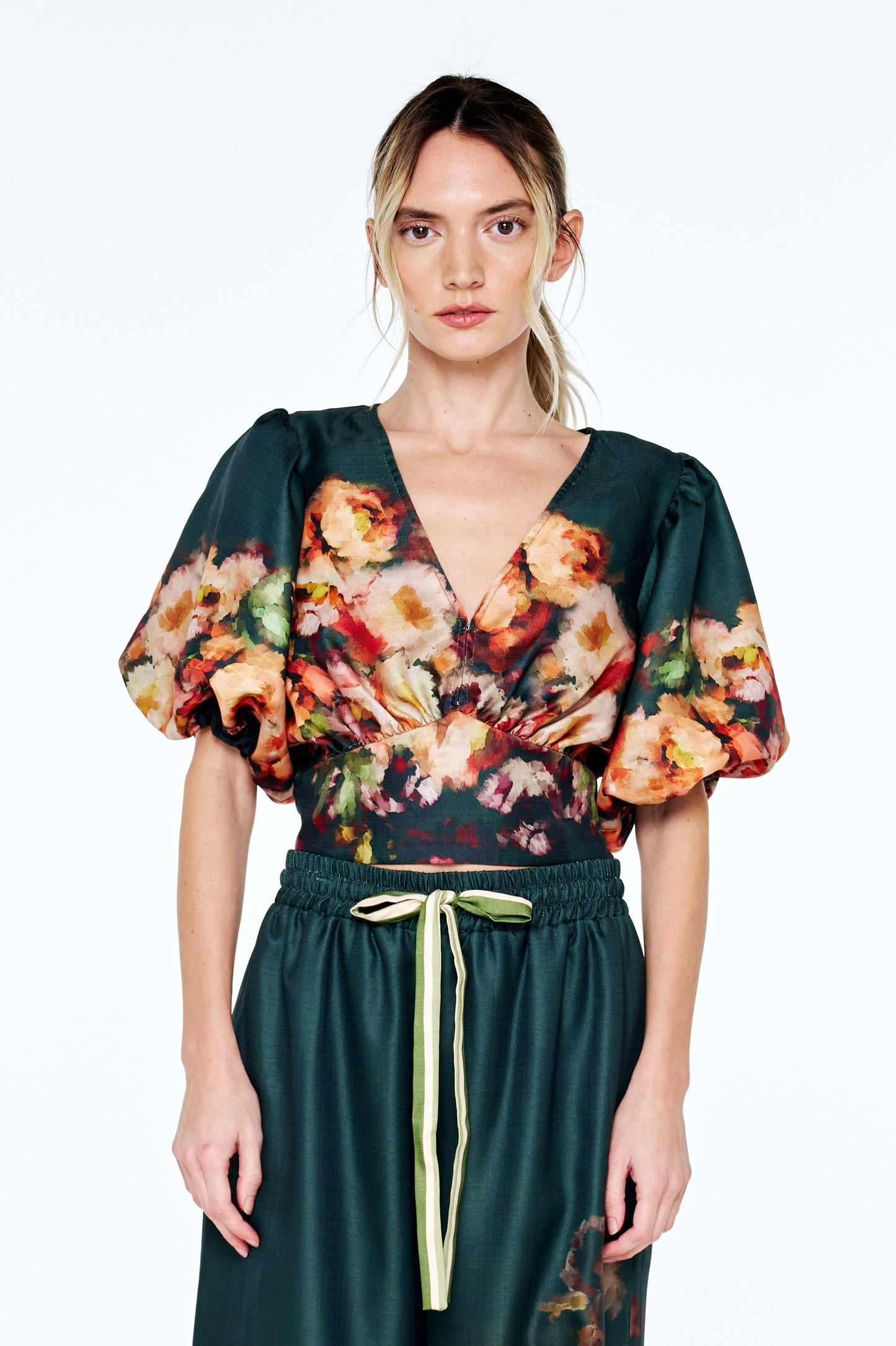 Emel Floral Print Pudd Sleeve Top