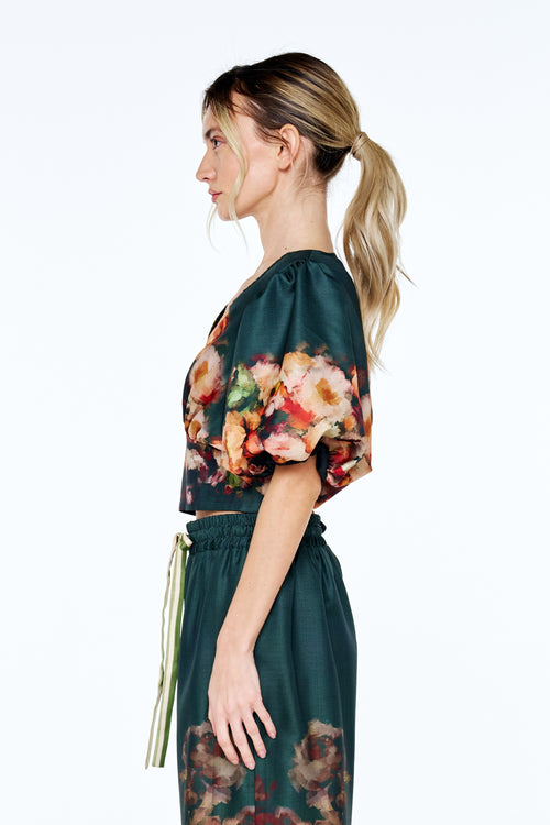 Cargar la imagen 1 en la vista de la galería. Emel Floral Print Pudd Sleeve Top