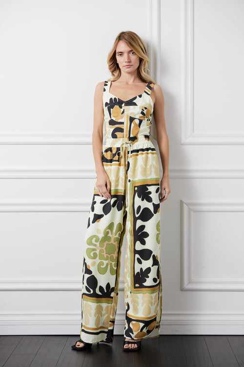 Load image 1 in gallery view. Yuvanna Tapestry Print Drawstring Pants