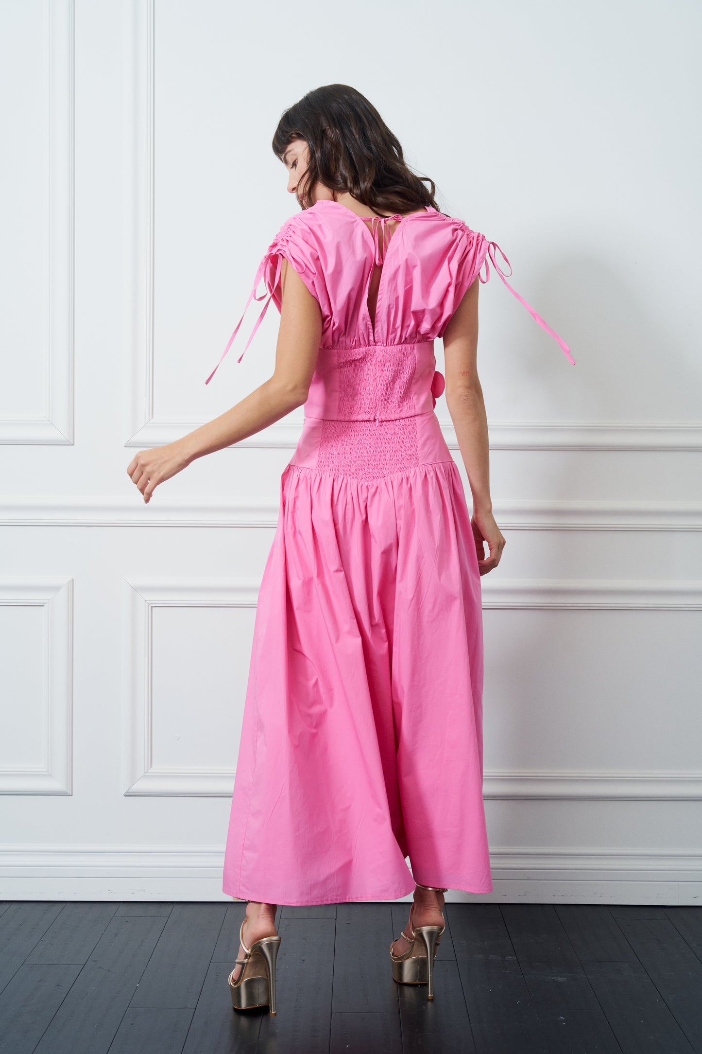 Emmeline Gathered High-Waisted Maxi Skirt