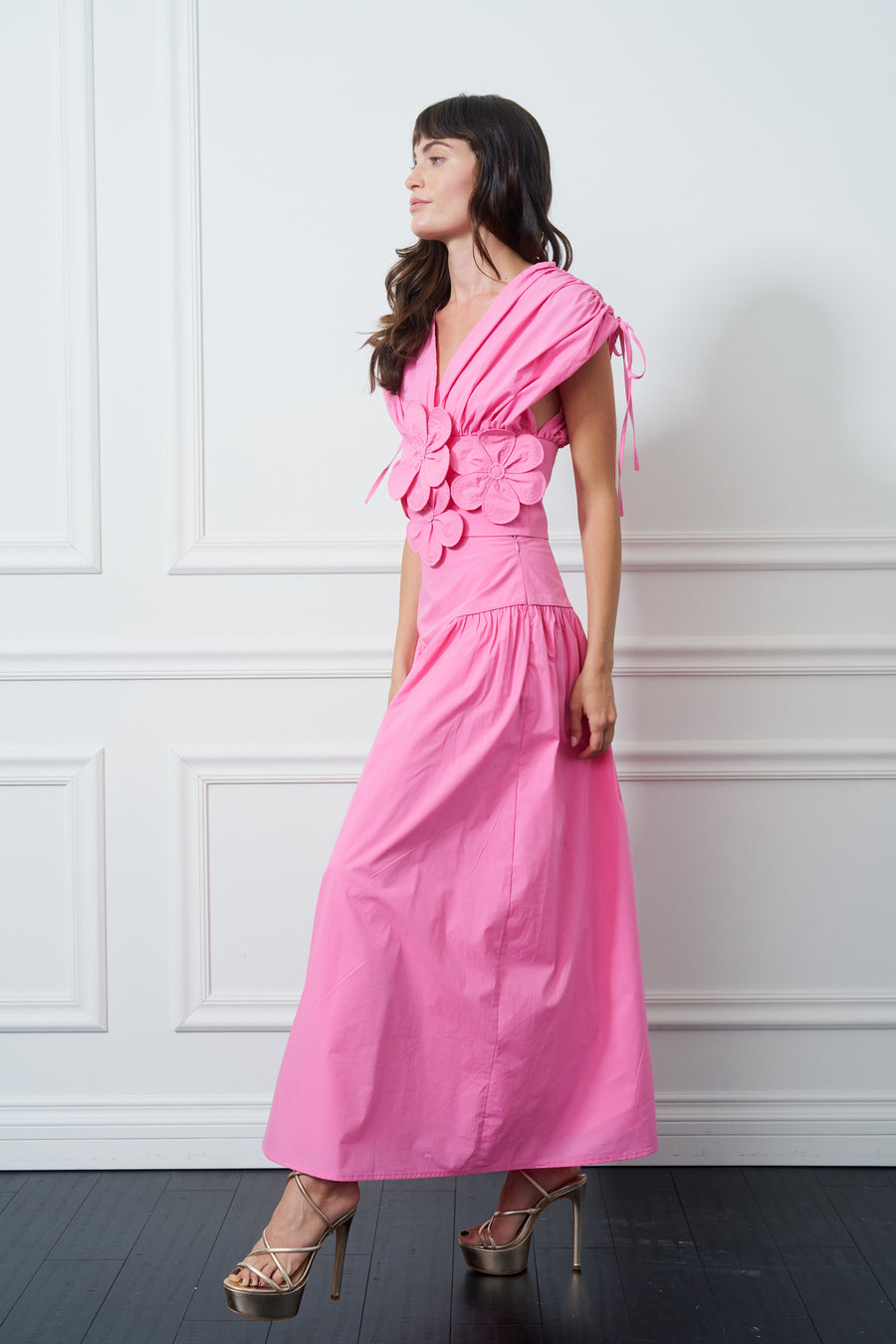 Emmeline Gathered High-Waisted Maxi Skirt