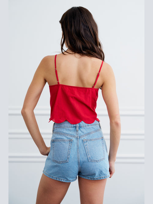 Load image 1 in gallery view. Galina Embroidered Crochet Cami Top