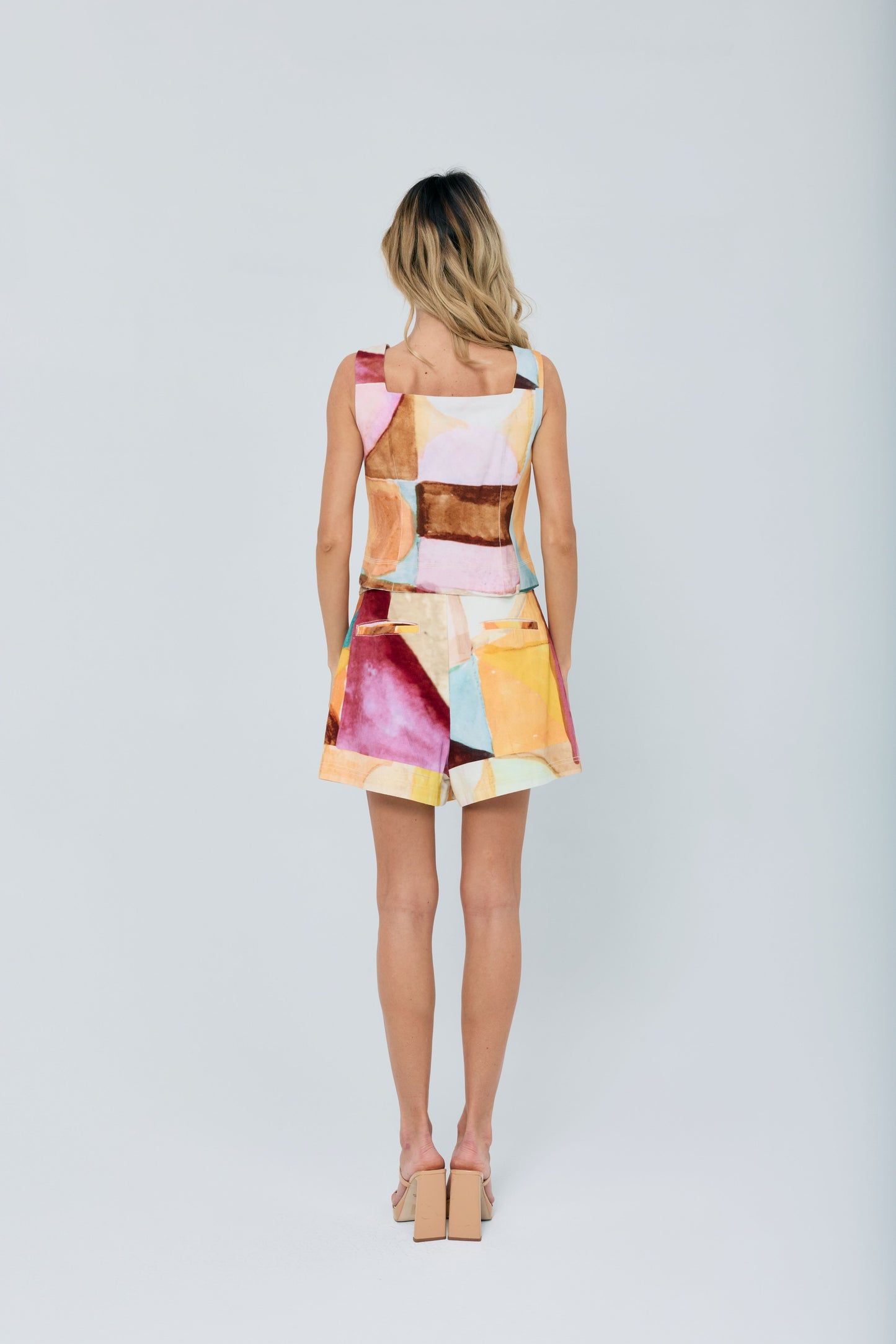 Noa Abstract Print Cotton Mini Skort