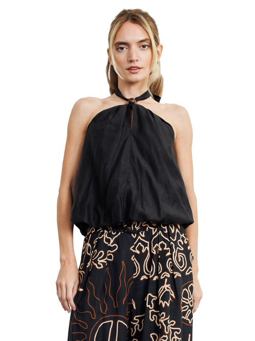 Cargar la imagen 1 en la vista de la galería. Rosaleen Bubble Hem Halter Neck Top