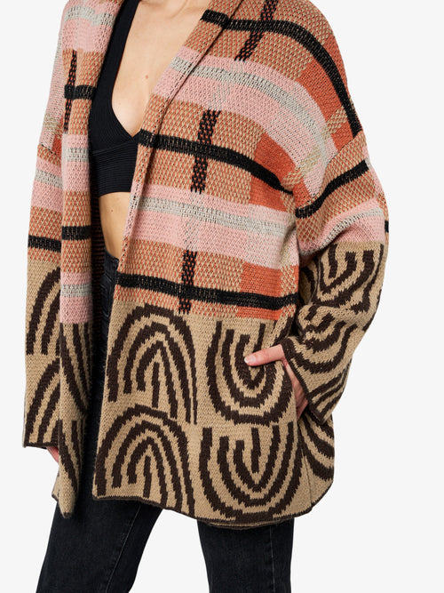 Load image 1 in gallery view. Irene Abstract Print Knit Cardigan